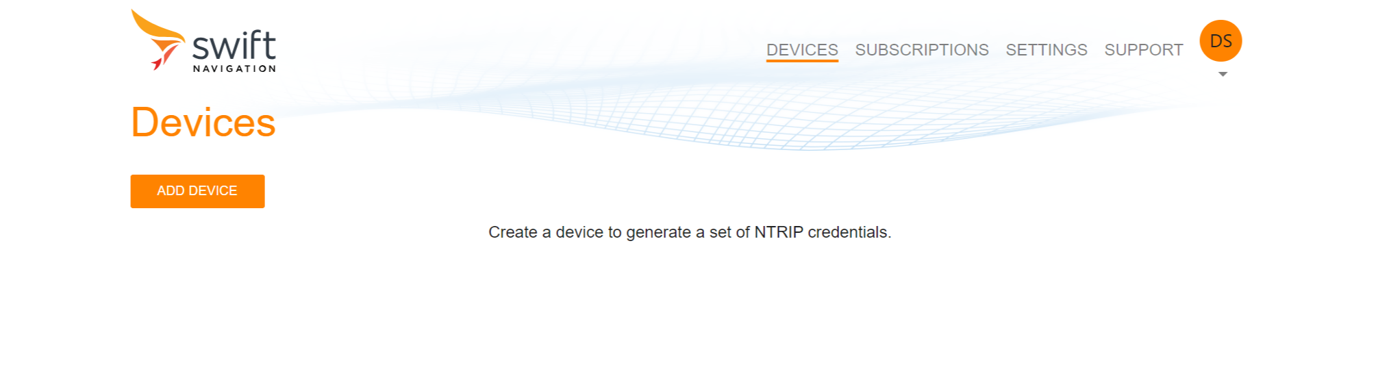 Add a device to generate a set of NTRIP credentials